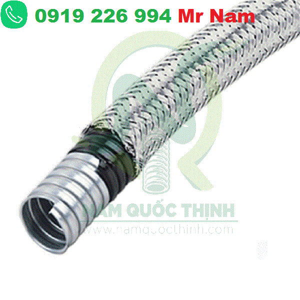 Ống ruột gà lõi thép bọc nhựa có lưới inox 304 Nam Quốc Thịnh 2
